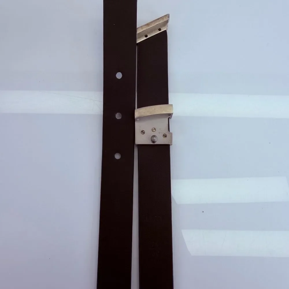 Louis Vuitton Initiales 20mm Metallic Gunmetal Belt 75/30